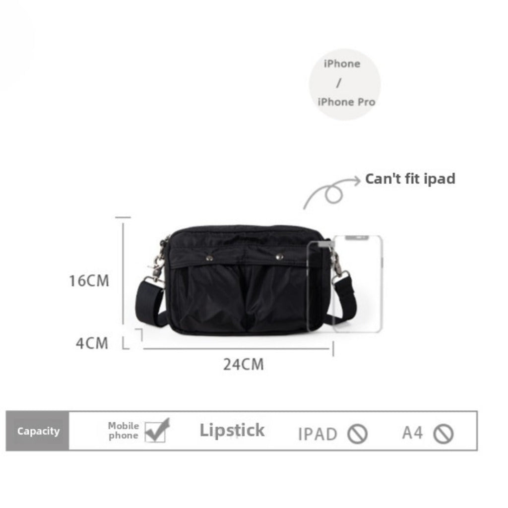Pleated Nylon Mini Square Crossbody Bag