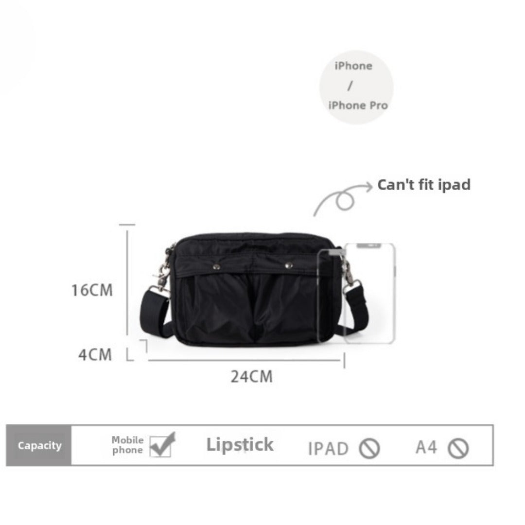 Pleated Nylon Mini Square Crossbody Bag