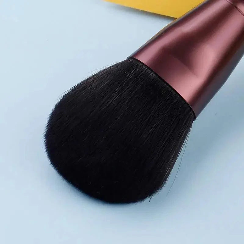 11-Piece Makeup Brush Set with Wooden Handles & Travel Bag