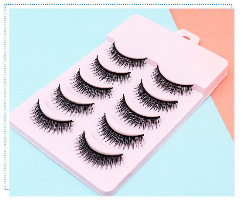 Natural Short Cross False Lashes – 5 Pairs