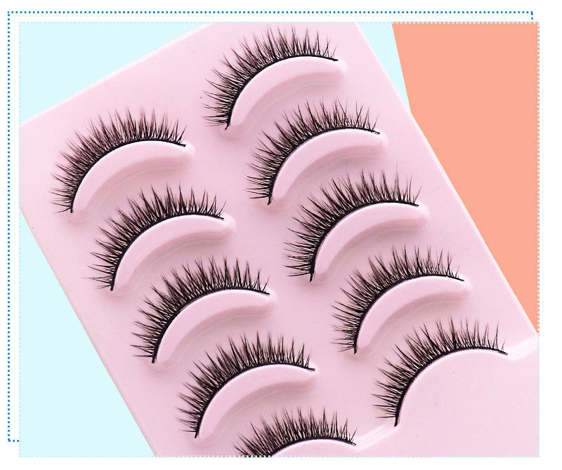 Natural Short Cross False Lashes – 5 Pairs
