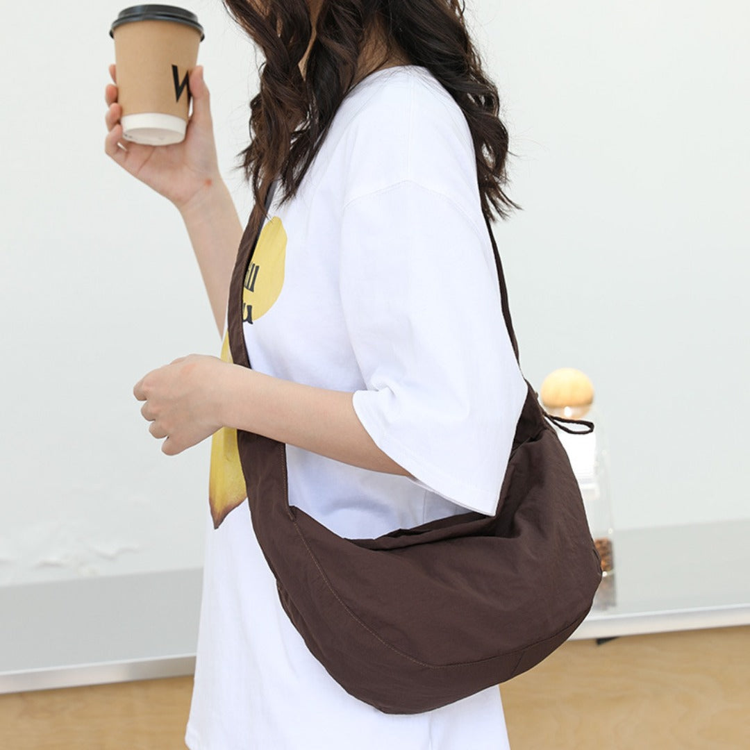 Pleated Drawstring Hobo Crossbody Bag