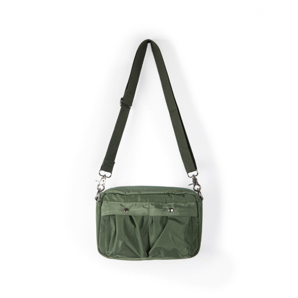 Pleated Nylon Mini Square Crossbody Bag