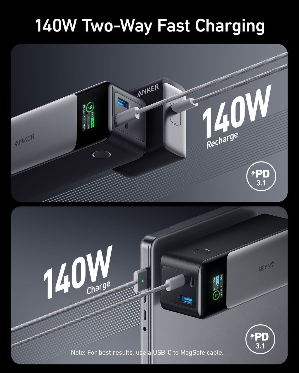 Anker 737 Power Bank 24K – 140W Fast Charging for Laptops & Phones
