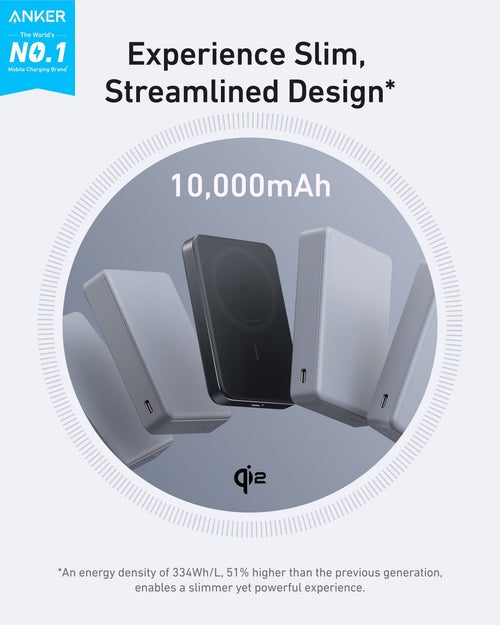 Anker MagGo 10K Slim Magnetic Power Bank – Qi2 15W