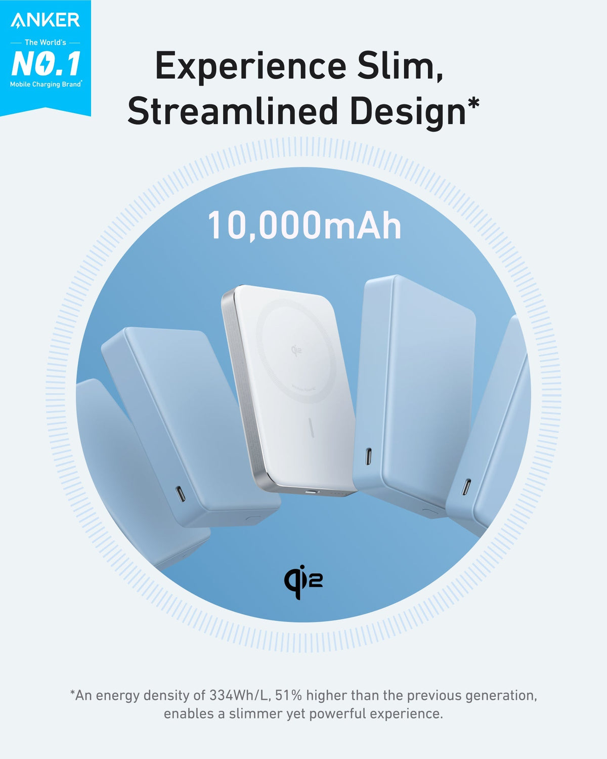 Anker MagGo 10K Slim Magnetic Power Bank – Qi2 15W