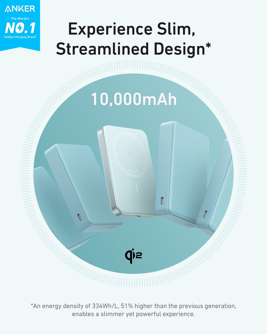 Anker MagGo 10K Slim Magnetic Power Bank – Qi2 15W
