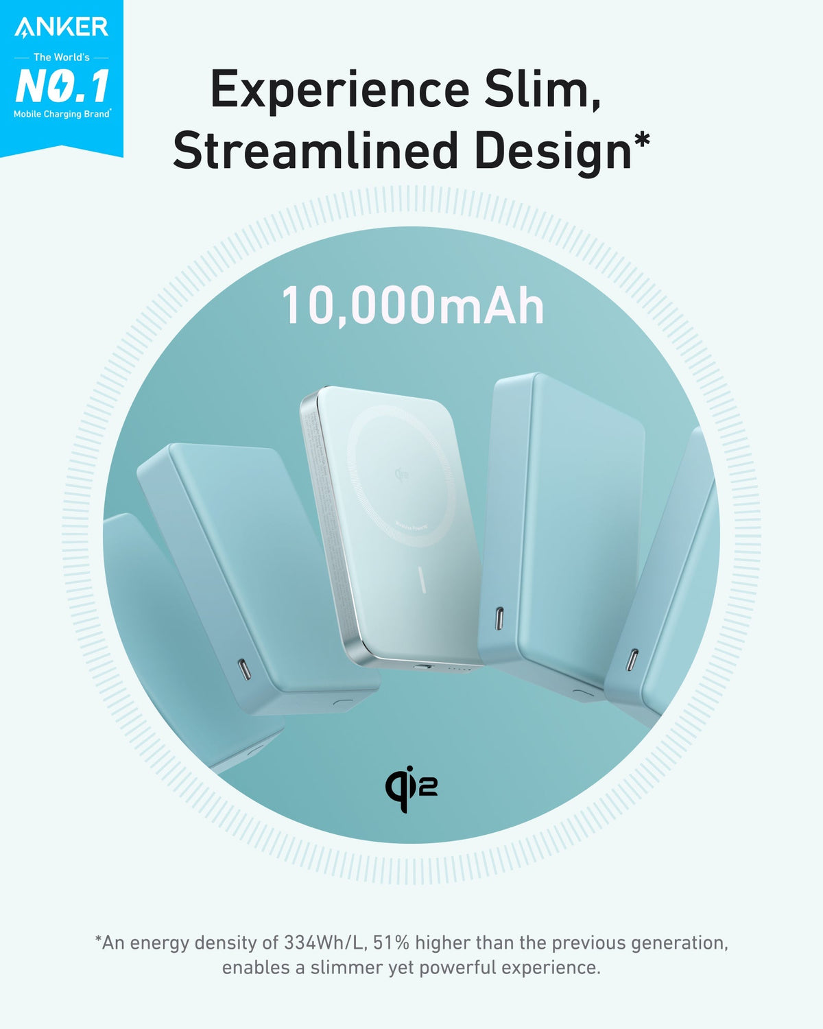 Anker MagGo 10K Slim Magnetic Power Bank – Qi2 15W