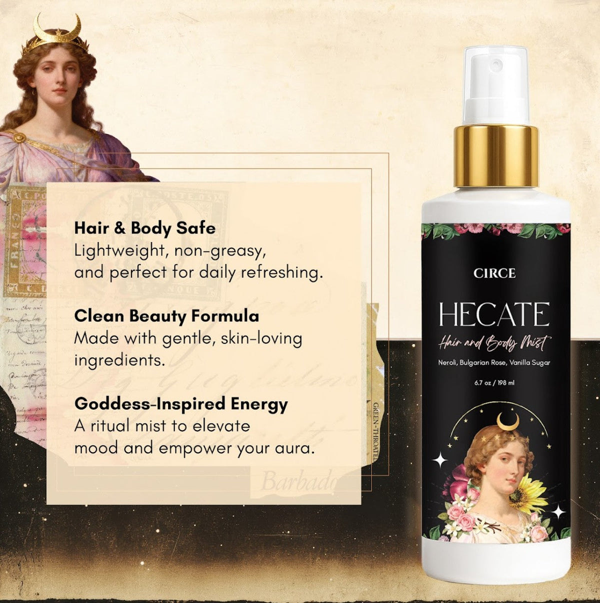 Hecate Hair & Body Mist – Neroli, Rose & Vanilla Sugar