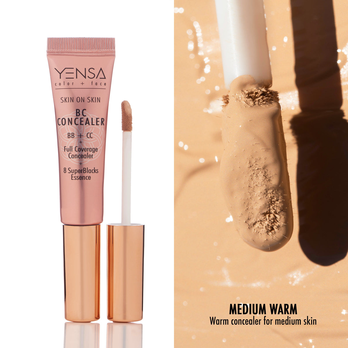 YENSA Skin On Skin BB + CC Serum Concealer – Full Coverage, 11 Shades