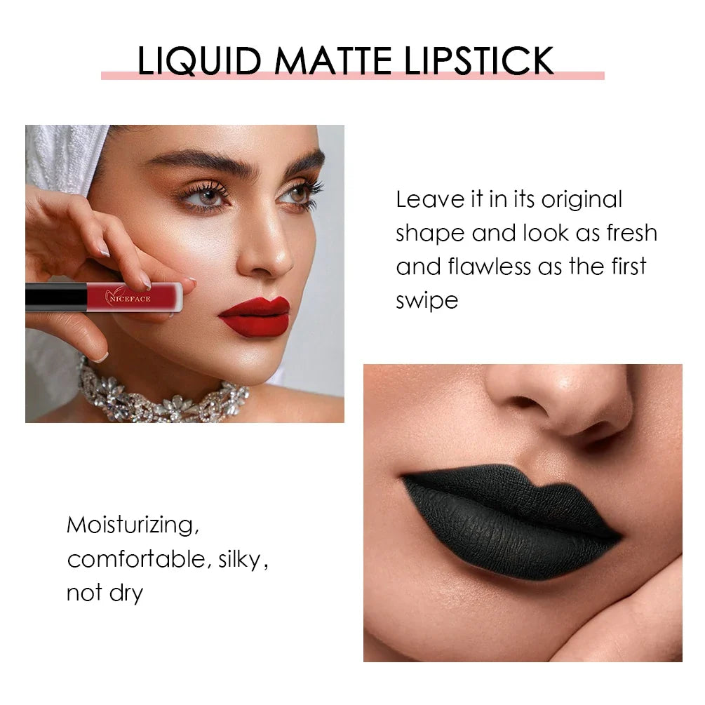 NICEFACE Matte Liquid Lipstick – Waterproof, Long-Lasting