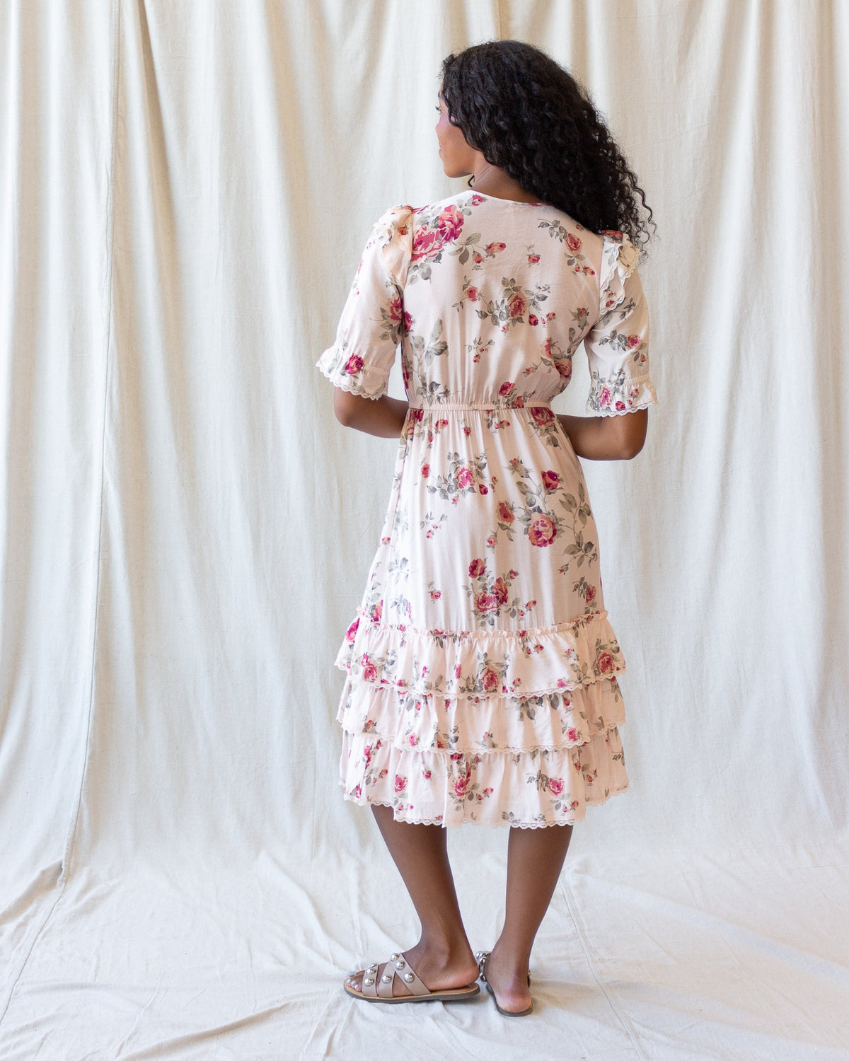 Downeast Vintage Romance Floral Midi Dress