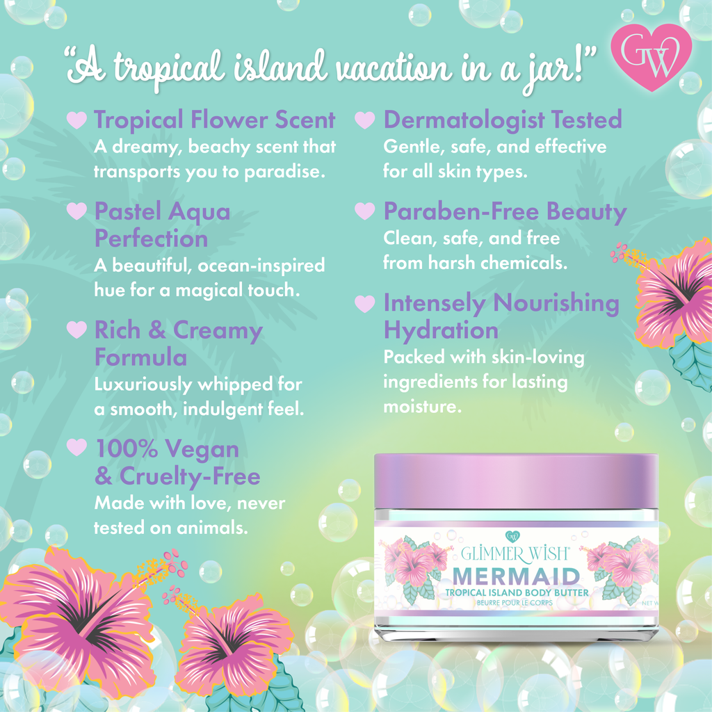 Mermaid Whipped Body Butter – Tropical Scent