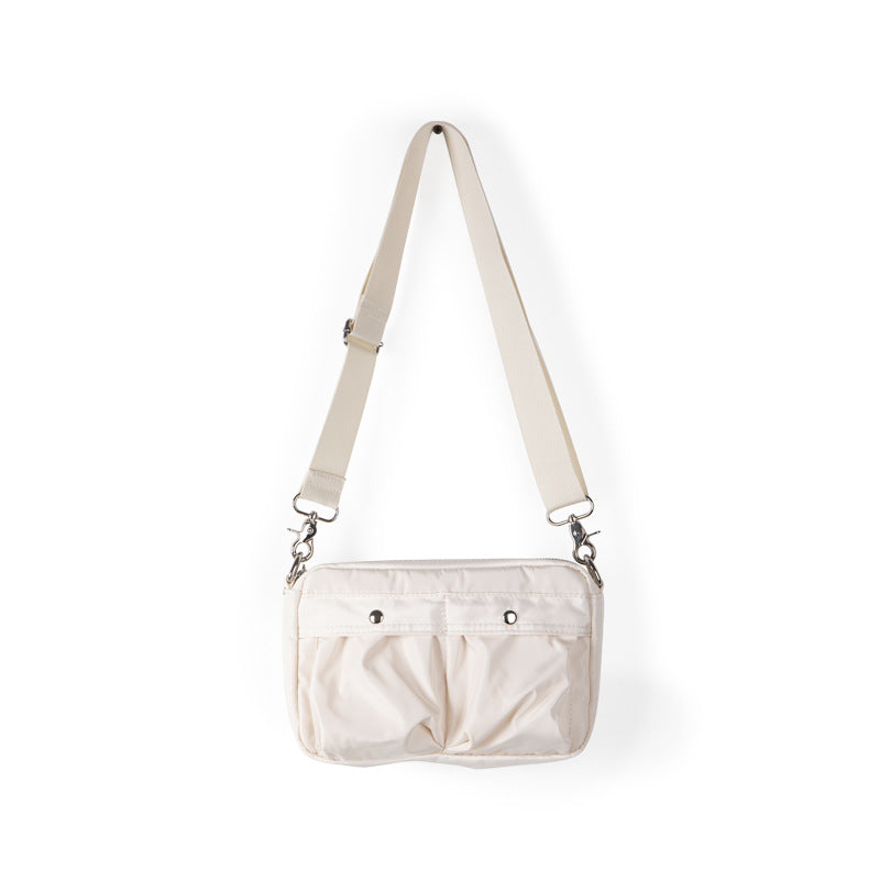 Pleated Nylon Mini Square Crossbody Bag