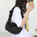 Pleated Drawstring Hobo Crossbody Bag