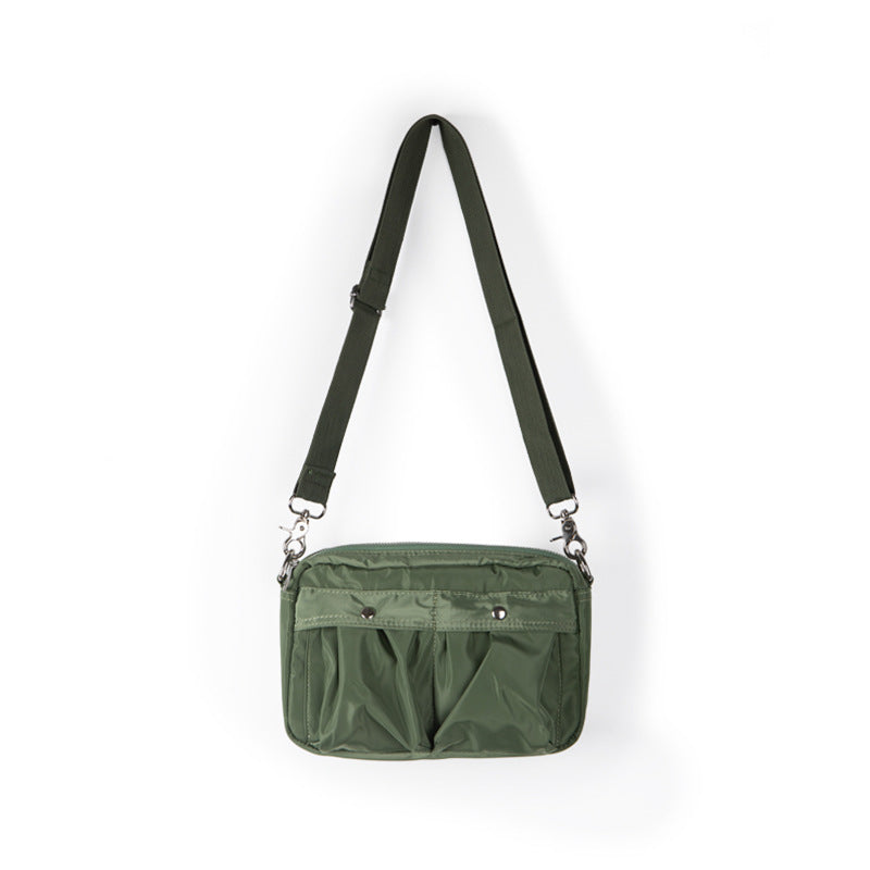 Pleated Nylon Mini Square Crossbody Bag