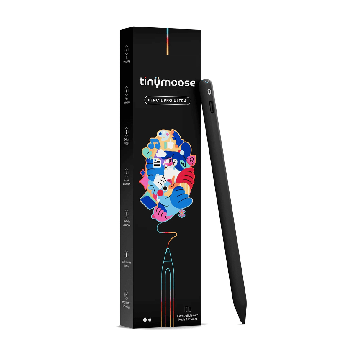Tinymoose Pencil Pro Ultra – iPad & Android Stylus, Midnight Black