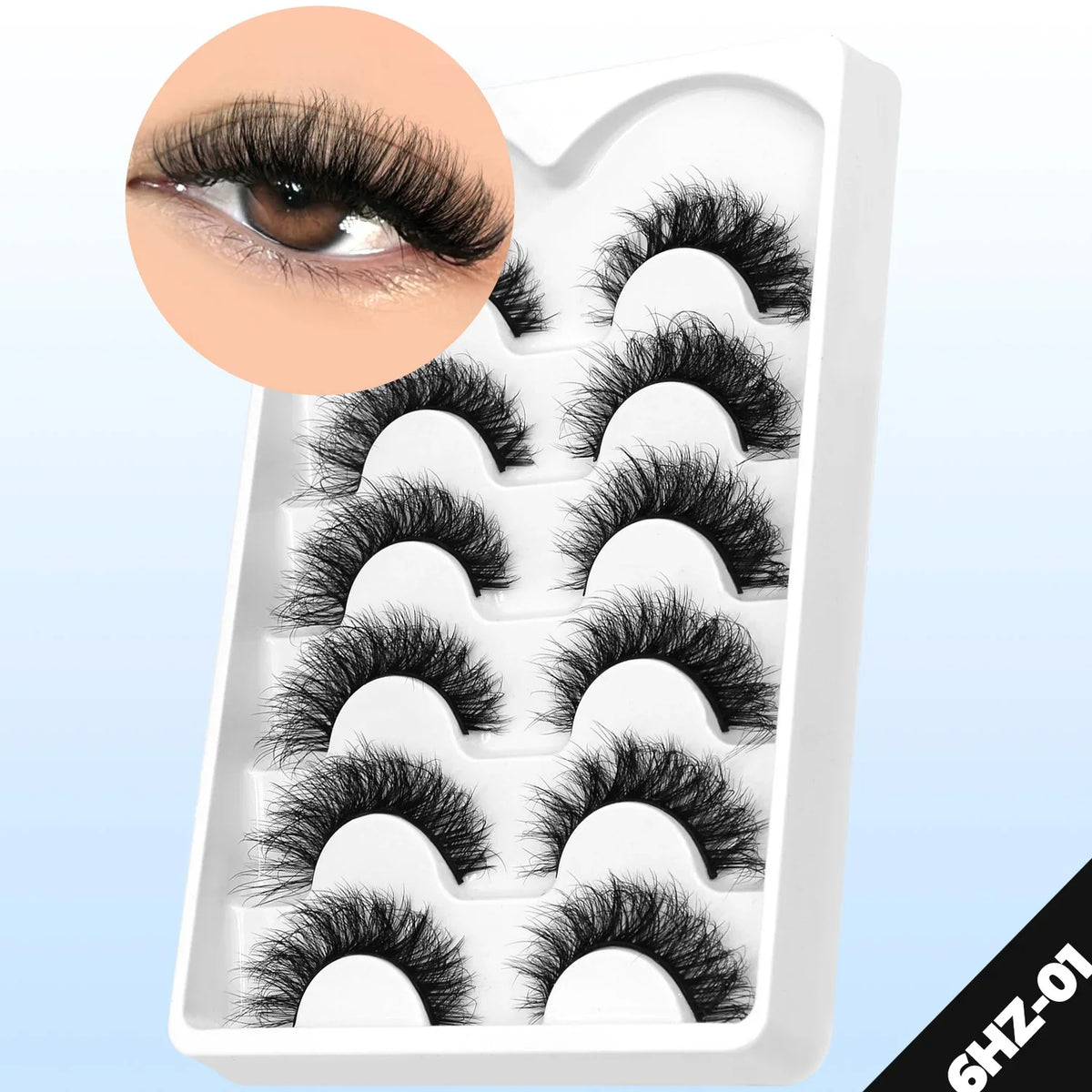 Fluffy Cat-Eye 8D Volume False Lashes – Dramatic Faux Mink