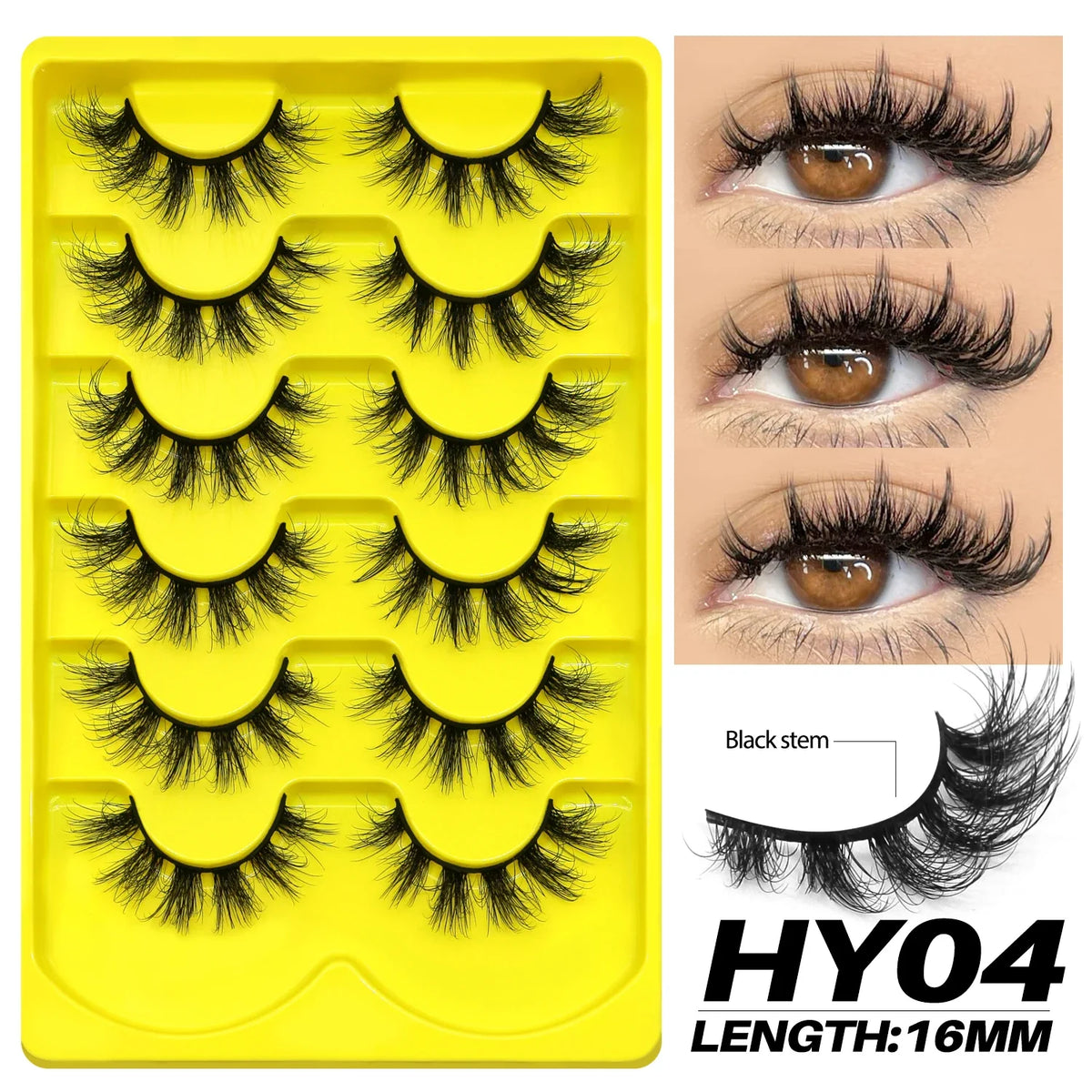 Fluffy Cat-Eye 8D Volume False Lashes – Dramatic Faux Mink