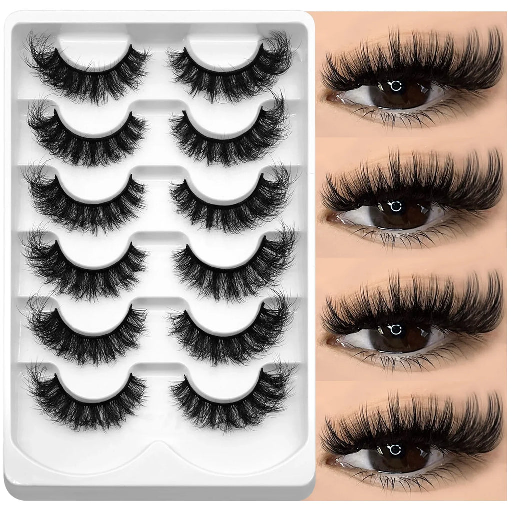 Fluffy Cat-Eye 8D Volume False Lashes – Dramatic Faux Mink