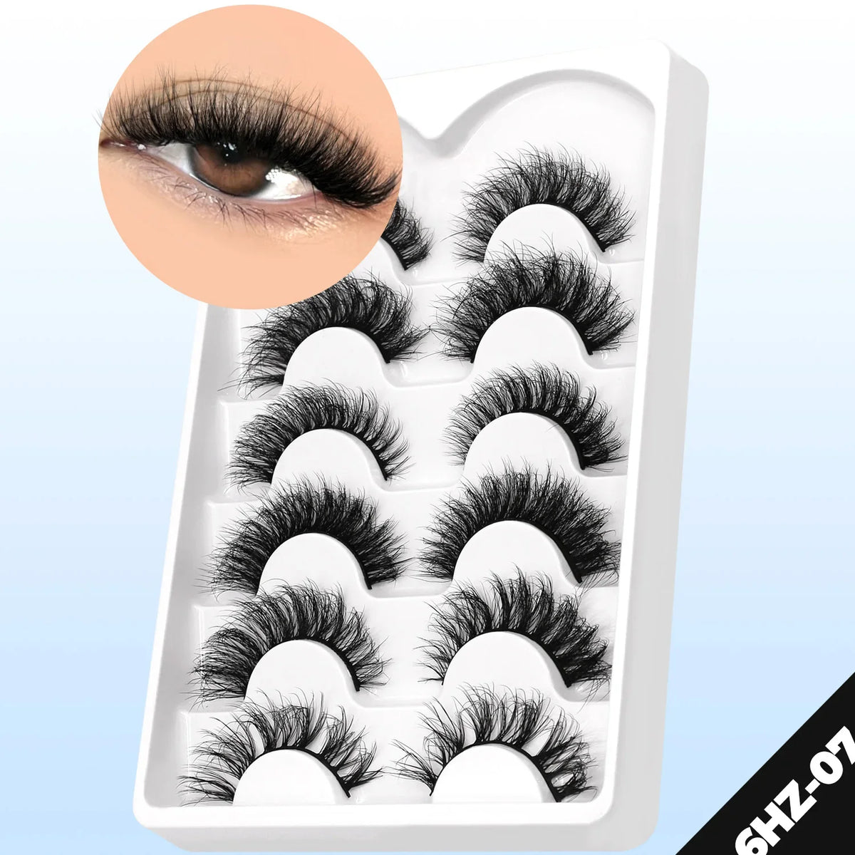 Fluffy Cat-Eye 8D Volume False Lashes – Dramatic Faux Mink