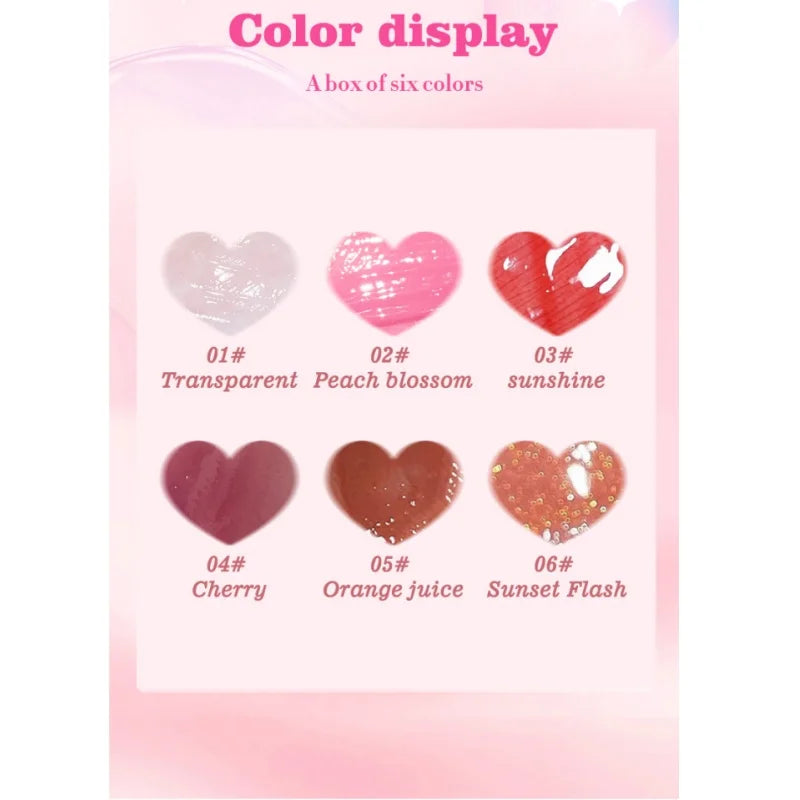 Glass Mirror Lip Gloss Set – 6 Sheer Tints
