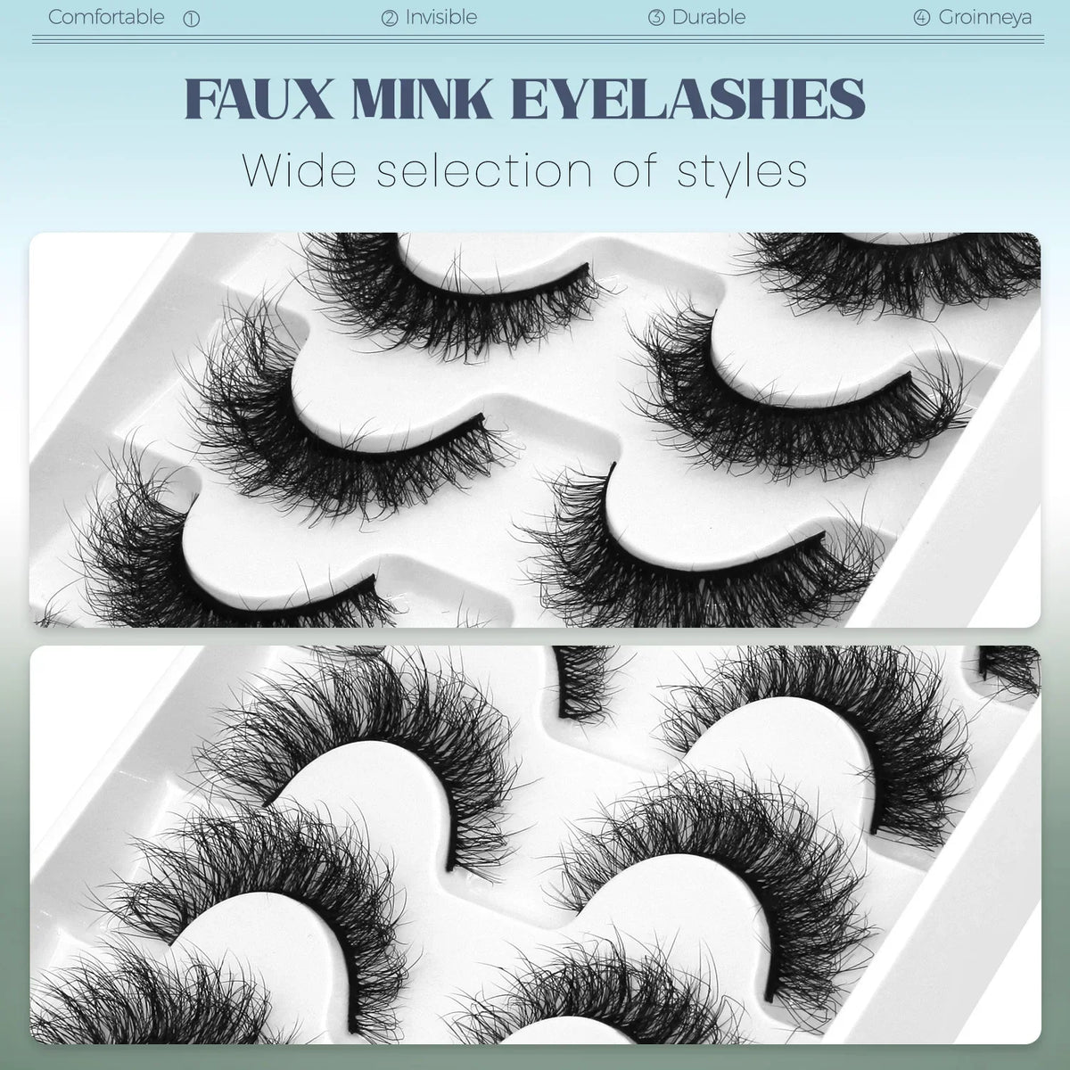 Fluffy Cat-Eye 8D Volume False Lashes – Dramatic Faux Mink
