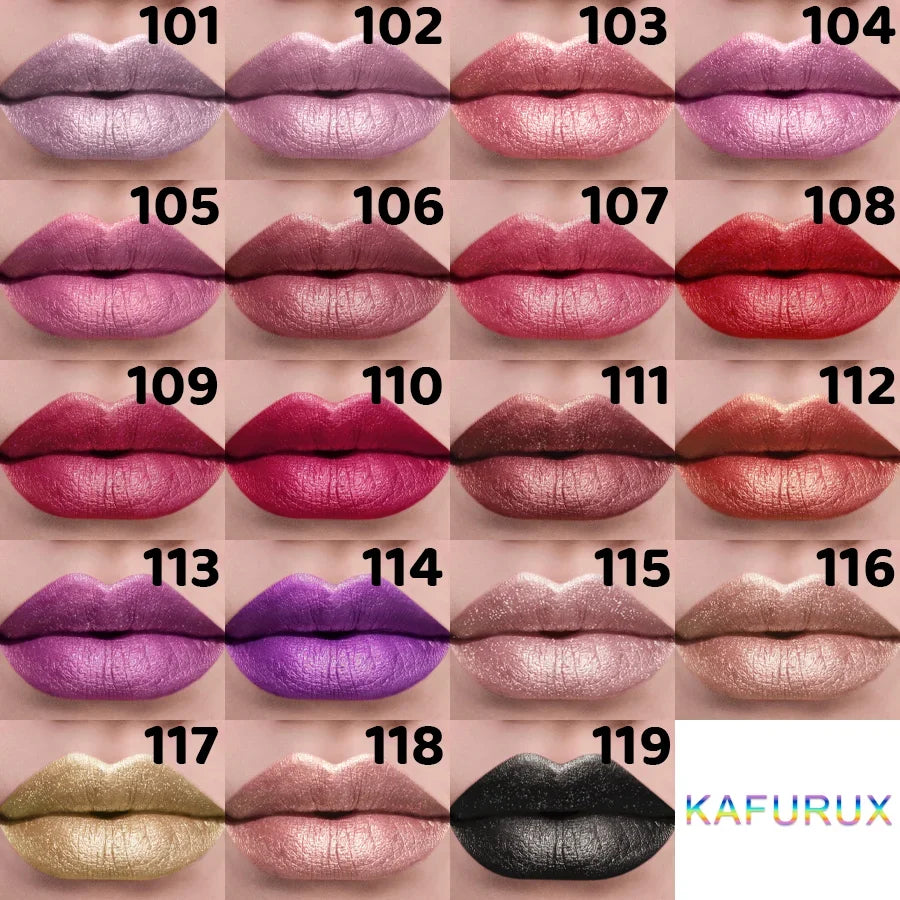 Metallic Glitter Lipstick – 21 Shades