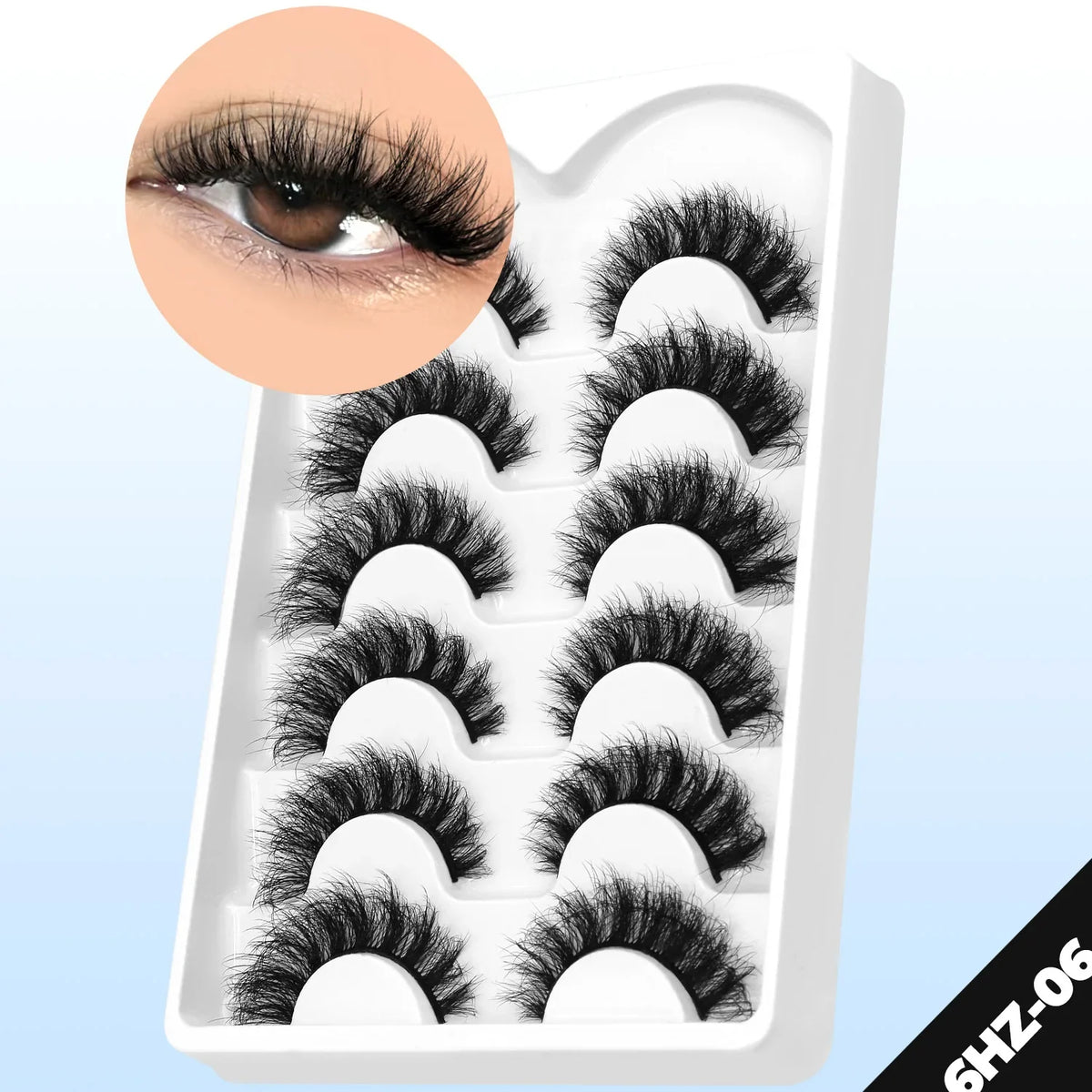 Fluffy Cat-Eye 8D Volume False Lashes – Dramatic Faux Mink