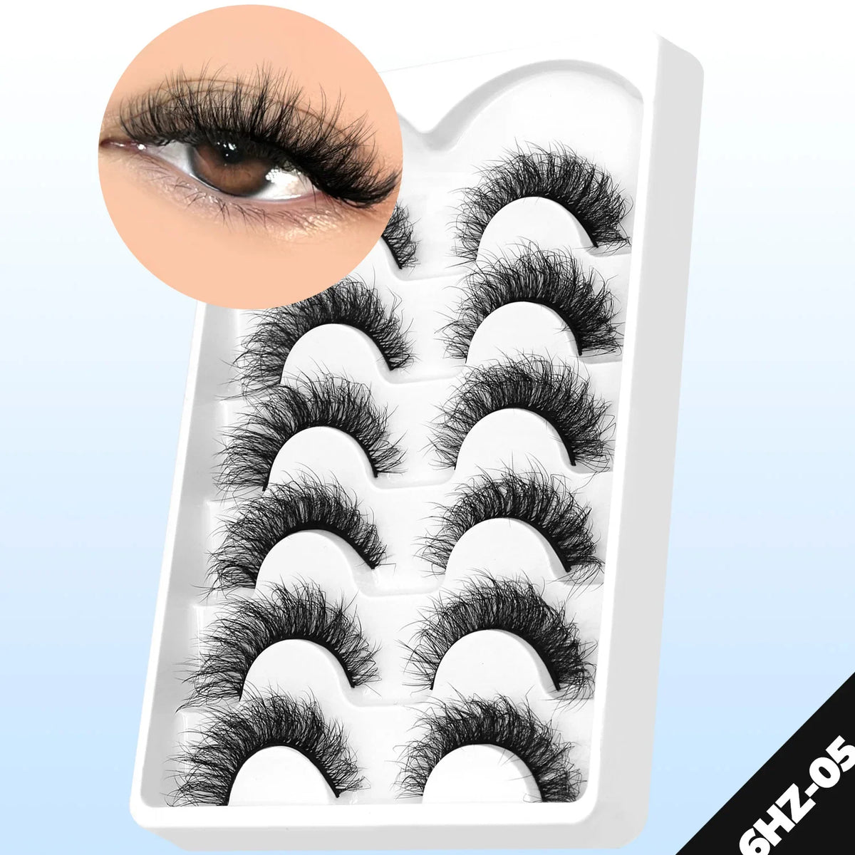 Fluffy Cat-Eye 8D Volume False Lashes – Dramatic Faux Mink
