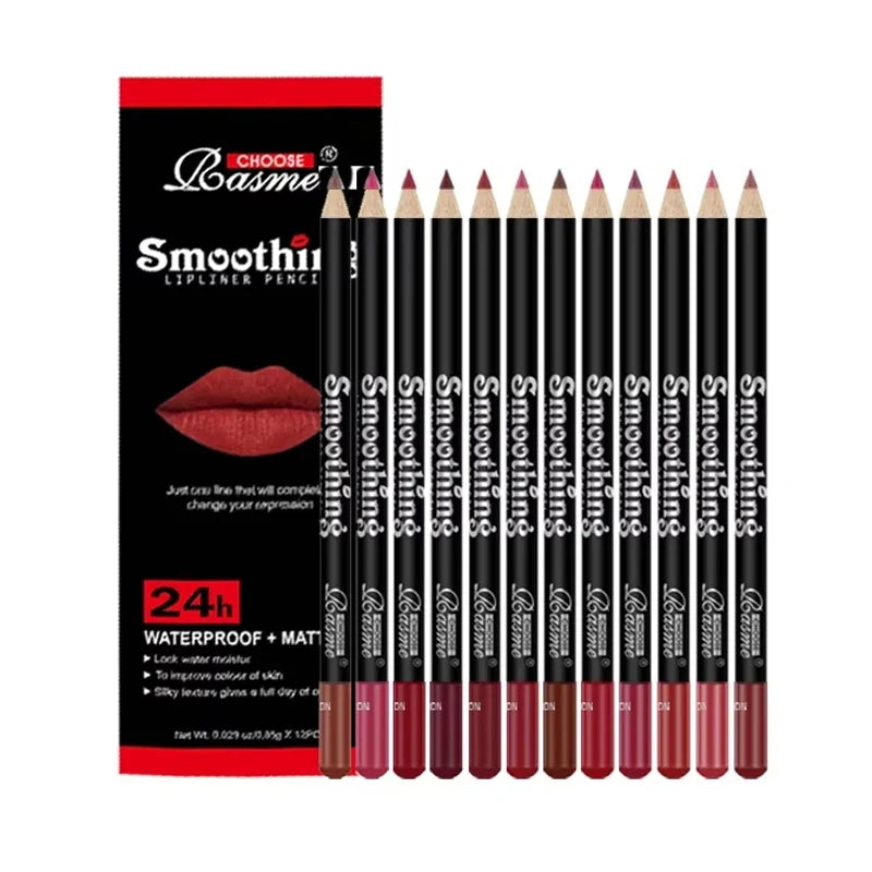Pro Lip Liner Set – 12 Matte Shades