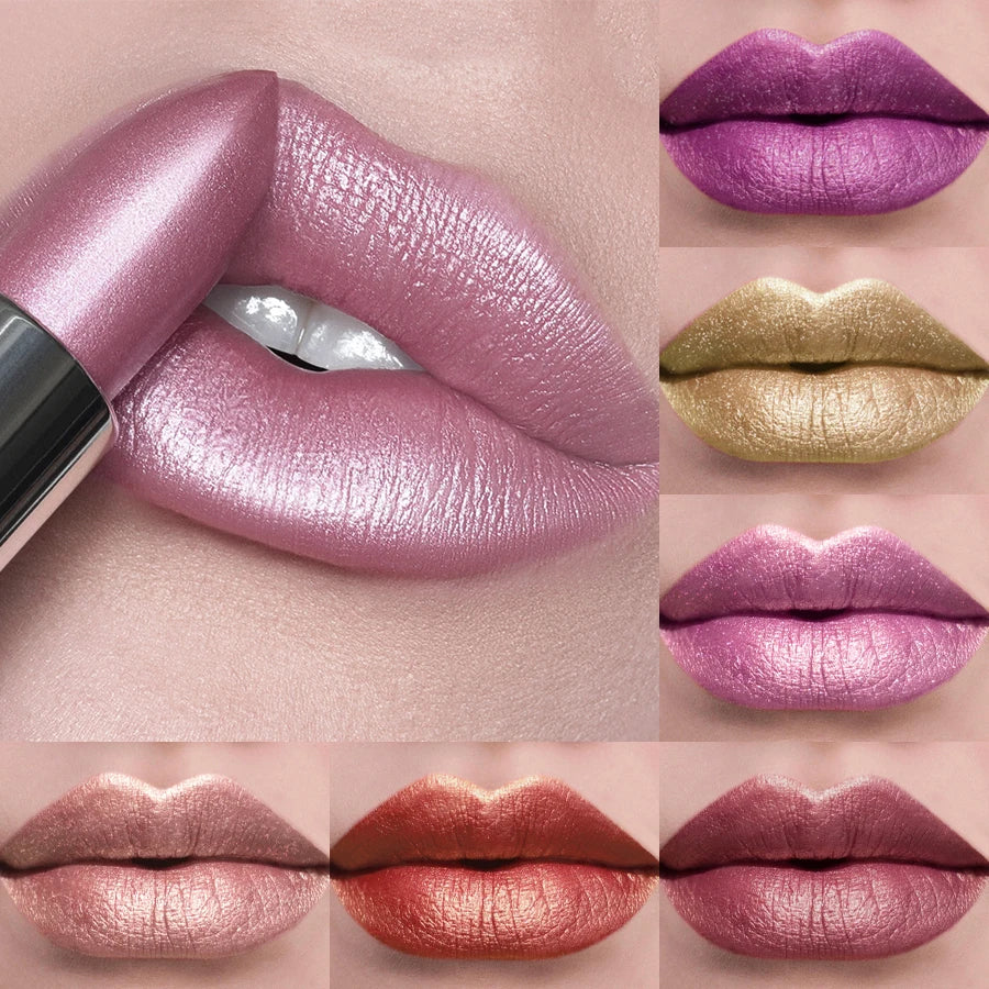 Metallic Glitter Lipstick – 21 Shades