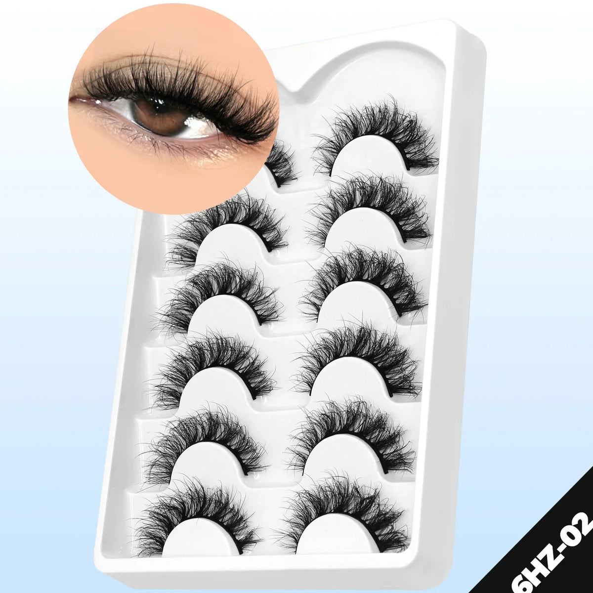 Fluffy Cat-Eye 8D Volume False Lashes – Dramatic Faux Mink