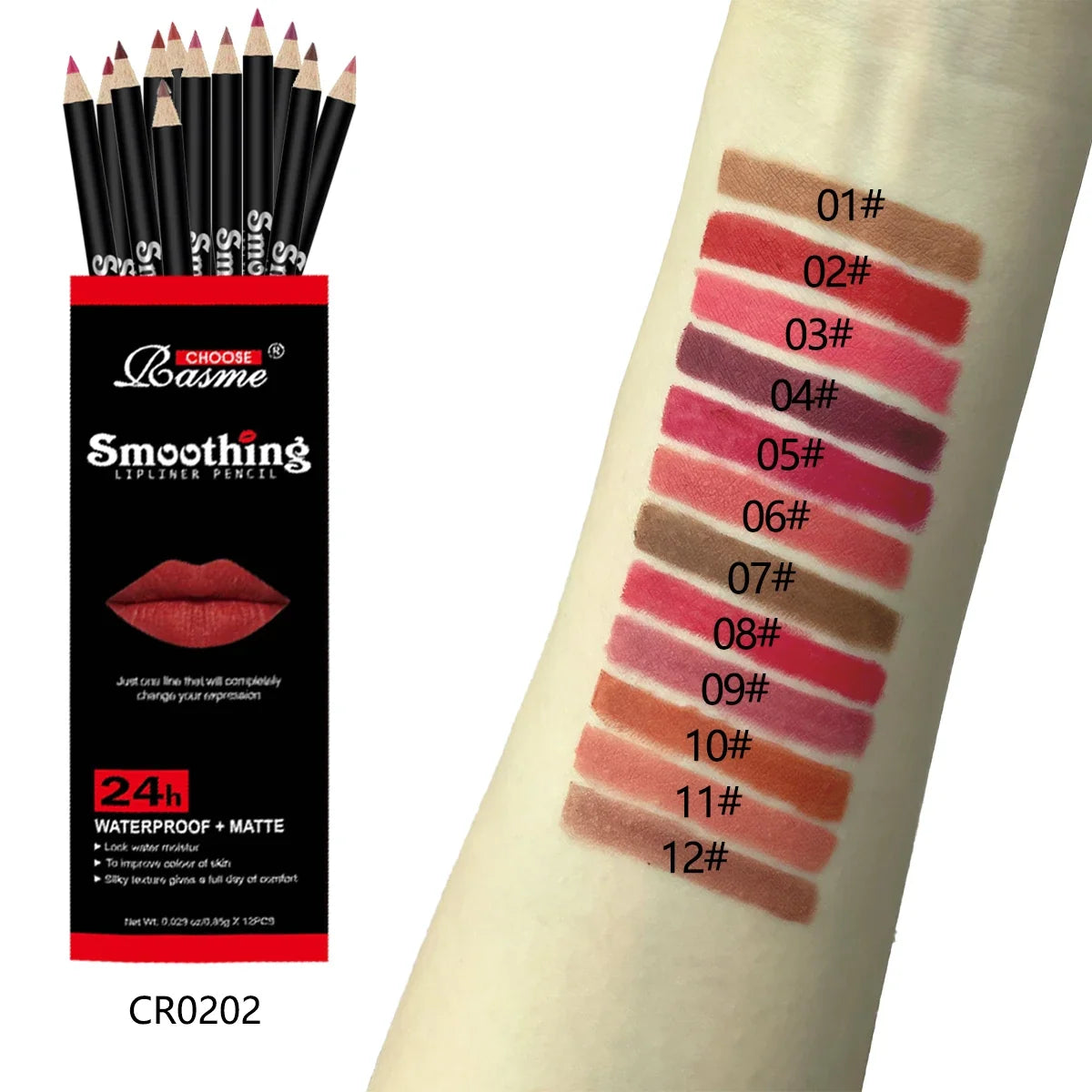 Pro Lip Liner Set – 12 Matte Shades