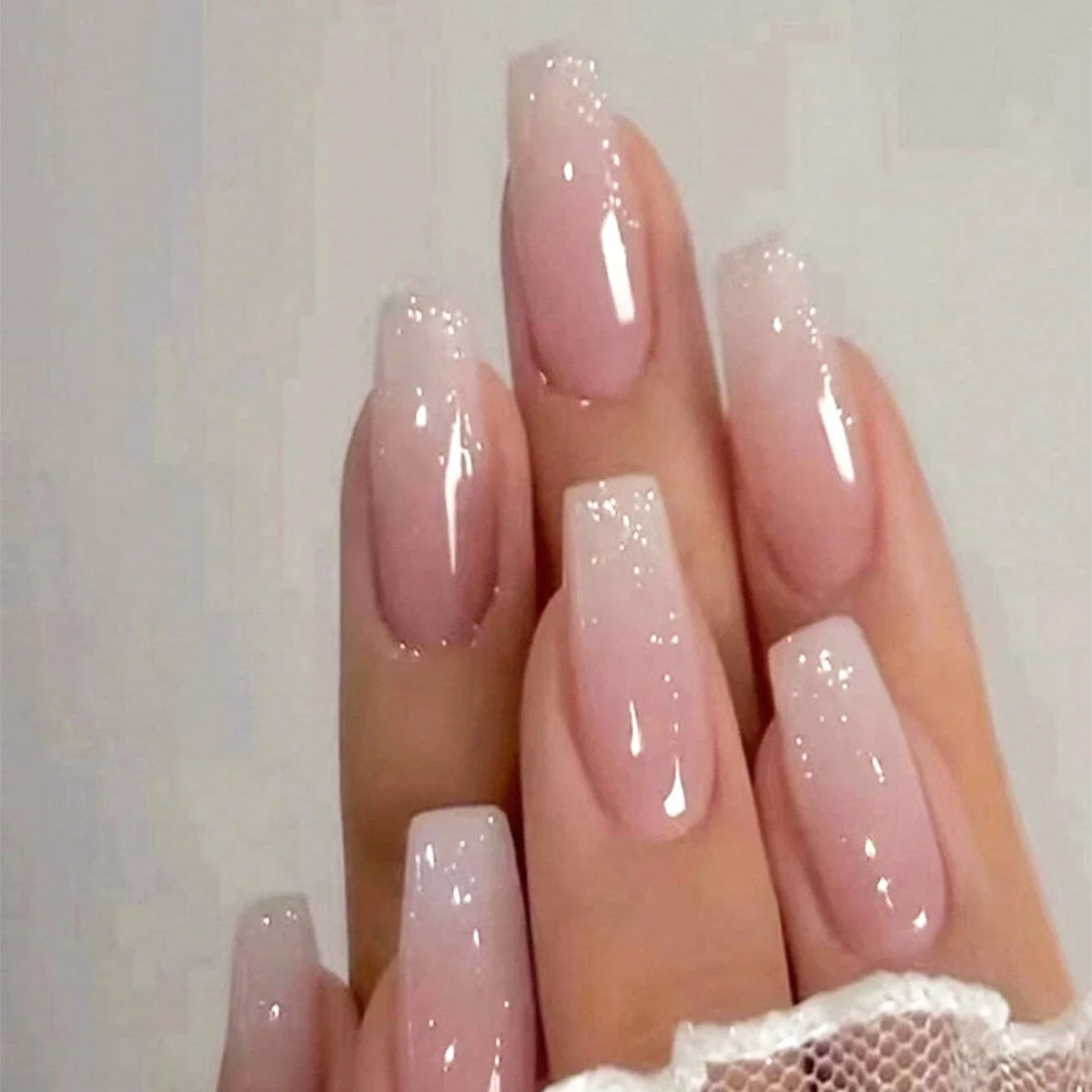 Short Square French Tip Press-On Nails – 24 Pcs, 12 Colors