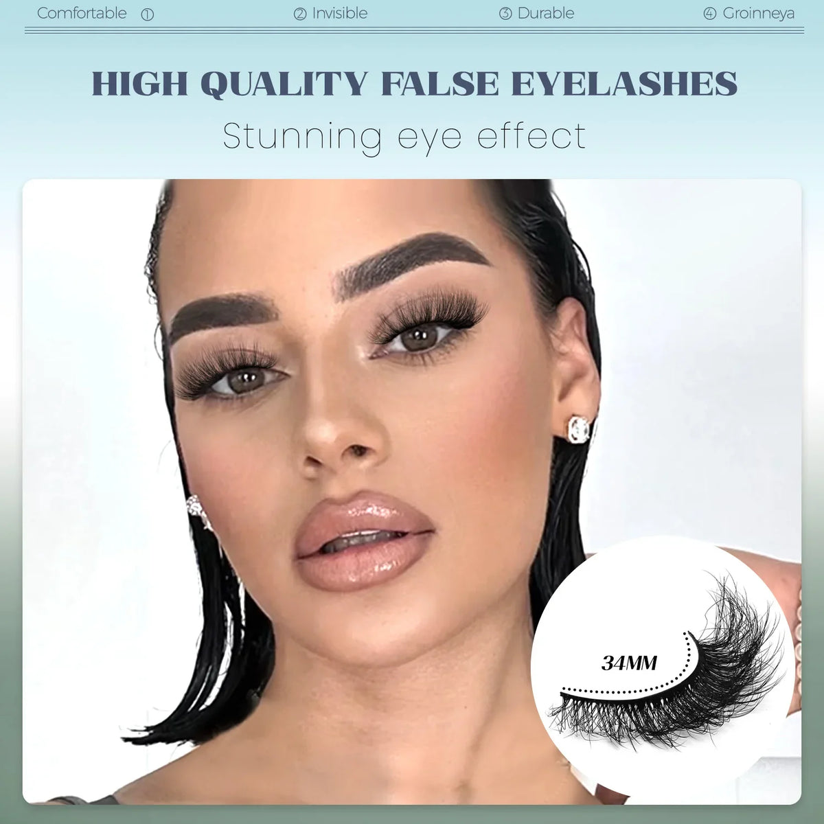 Fluffy Cat-Eye 8D Volume False Lashes – Dramatic Faux Mink