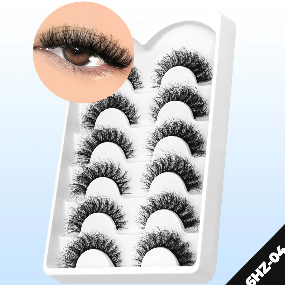 Fluffy Cat-Eye 8D Volume False Lashes – Dramatic Faux Mink
