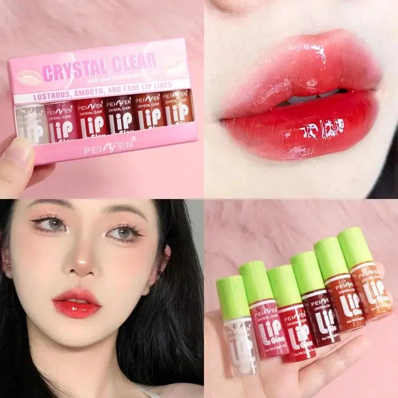 Glass Mirror Lip Gloss Set – 6 Sheer Tints