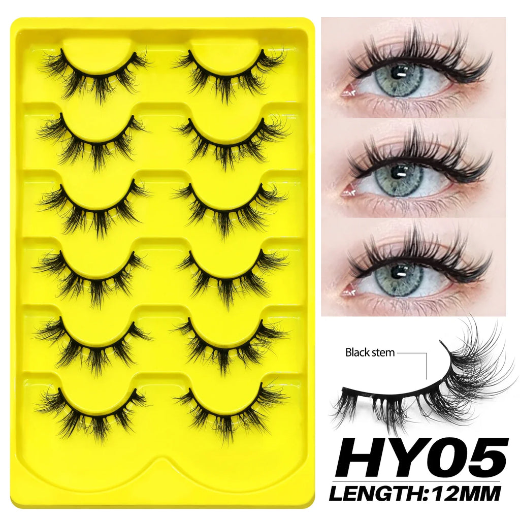 Fluffy Cat-Eye 8D Volume False Lashes – Dramatic Faux Mink