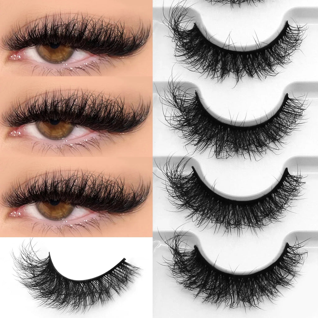 Fluffy Cat-Eye 8D Volume False Lashes – Dramatic Faux Mink