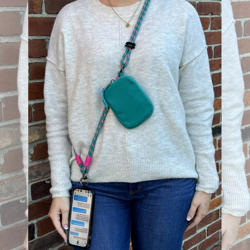 Save the Girls Twin Rope Crossbody Phone Strap with RFID Pouch