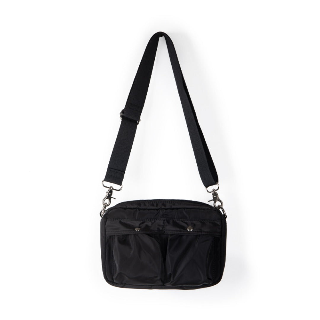 Pleated Nylon Mini Square Crossbody Bag