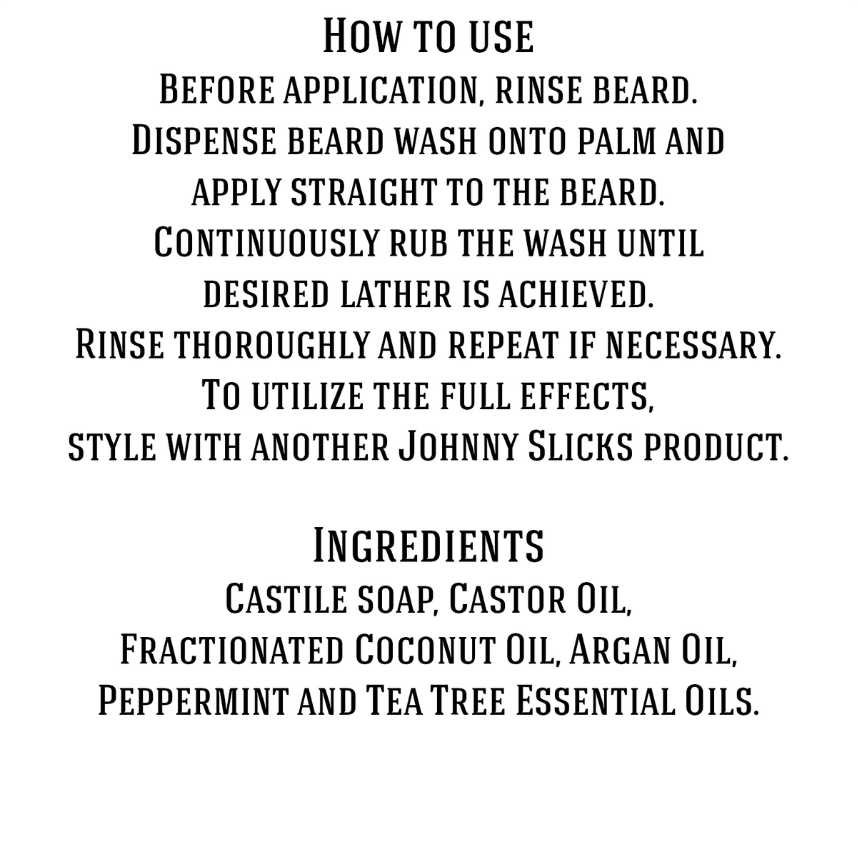 Johnny Slicks Hand-Whipped Beard Wash