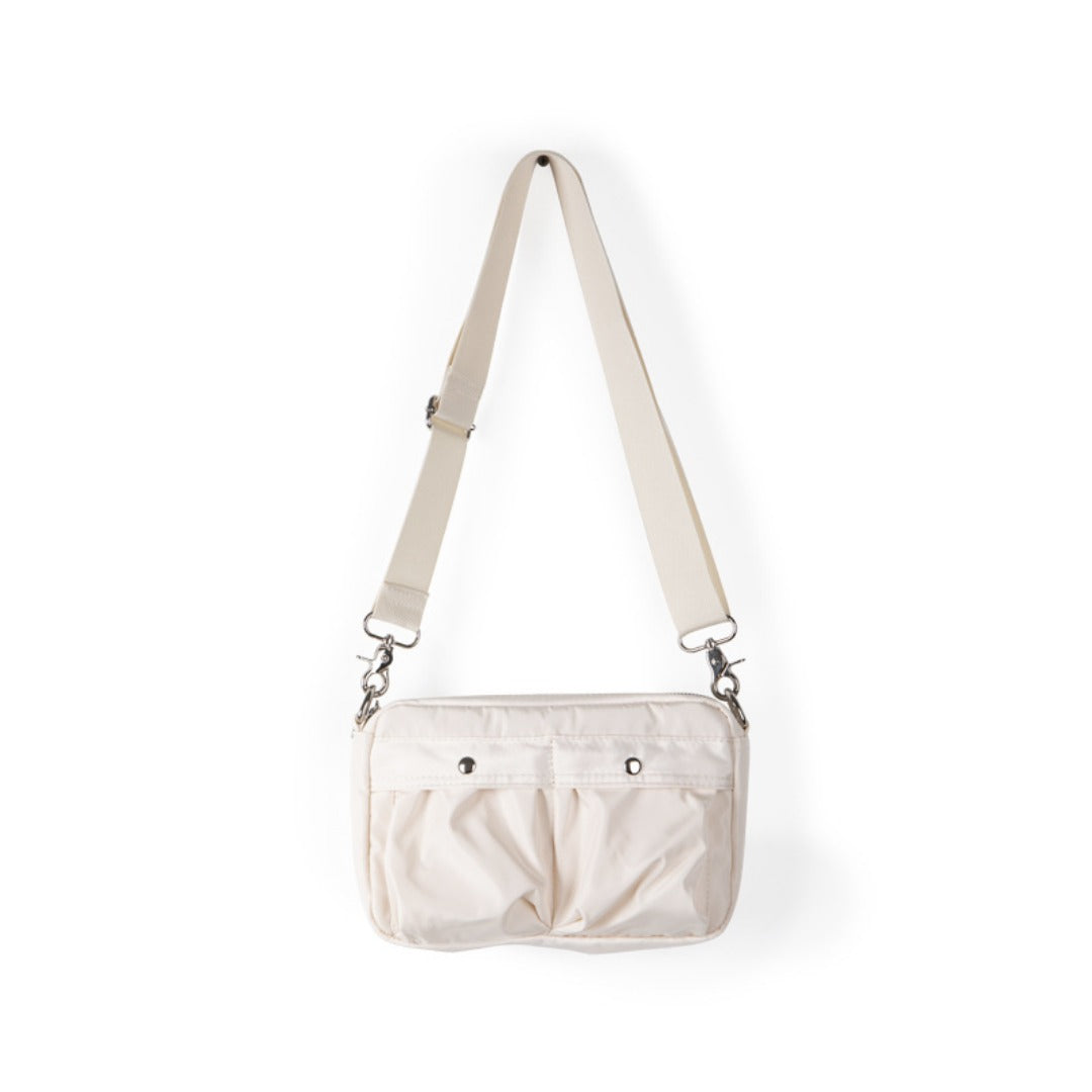 Pleated Nylon Mini Square Crossbody Bag