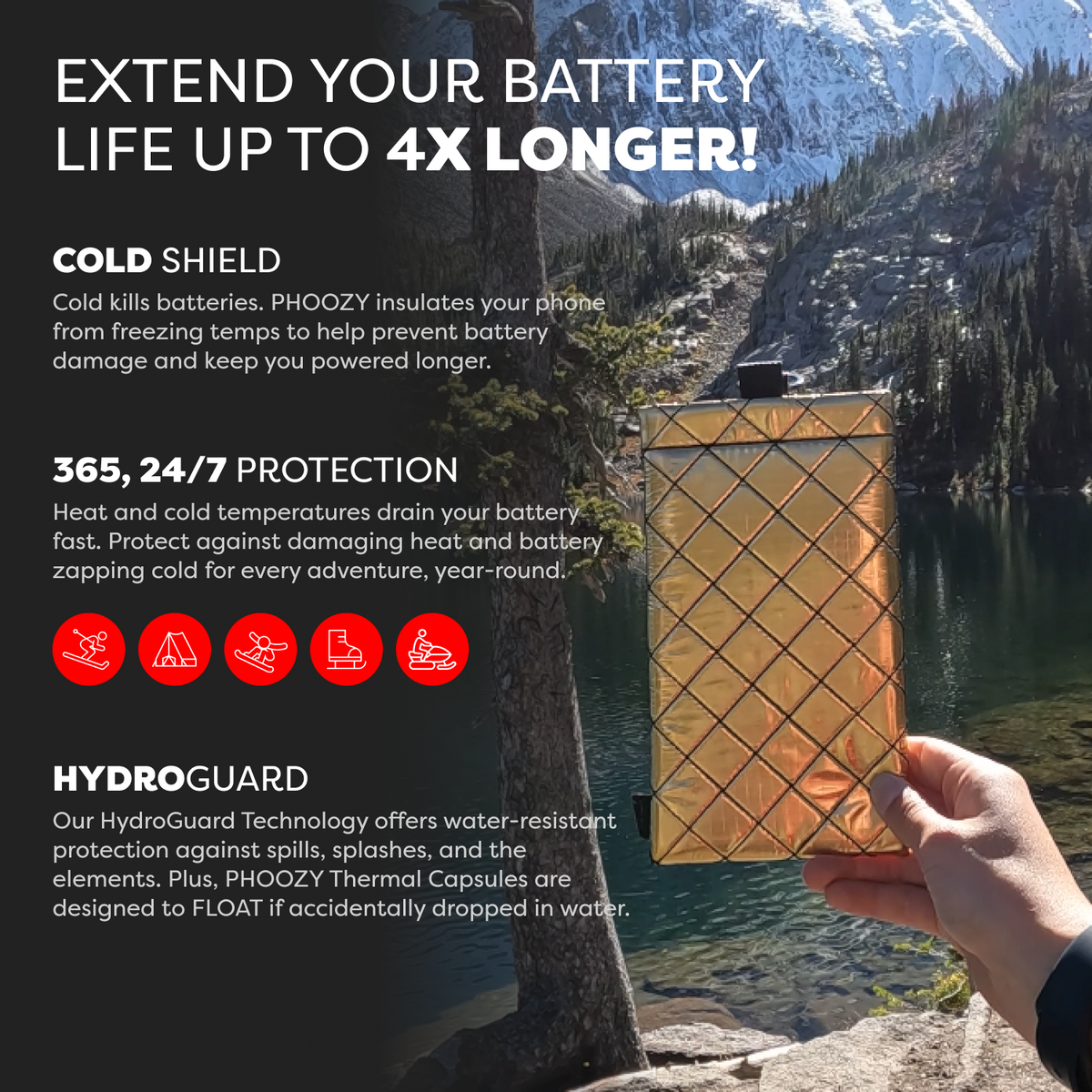 PHOOZY Apollo II Thermal Phone Capsule – Floats, 4X Battery Life