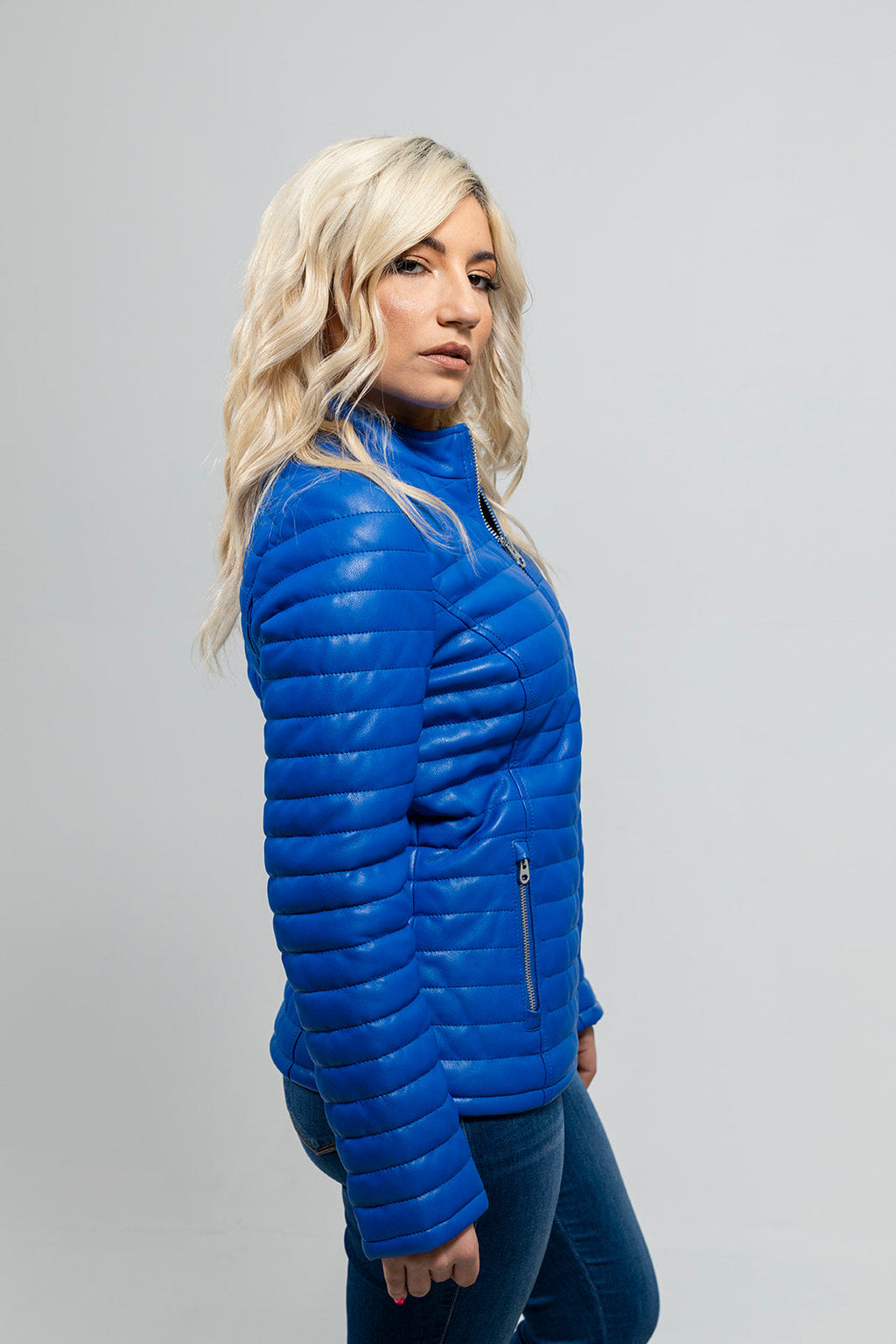 Skylar Faux Leather Puffer Jacket