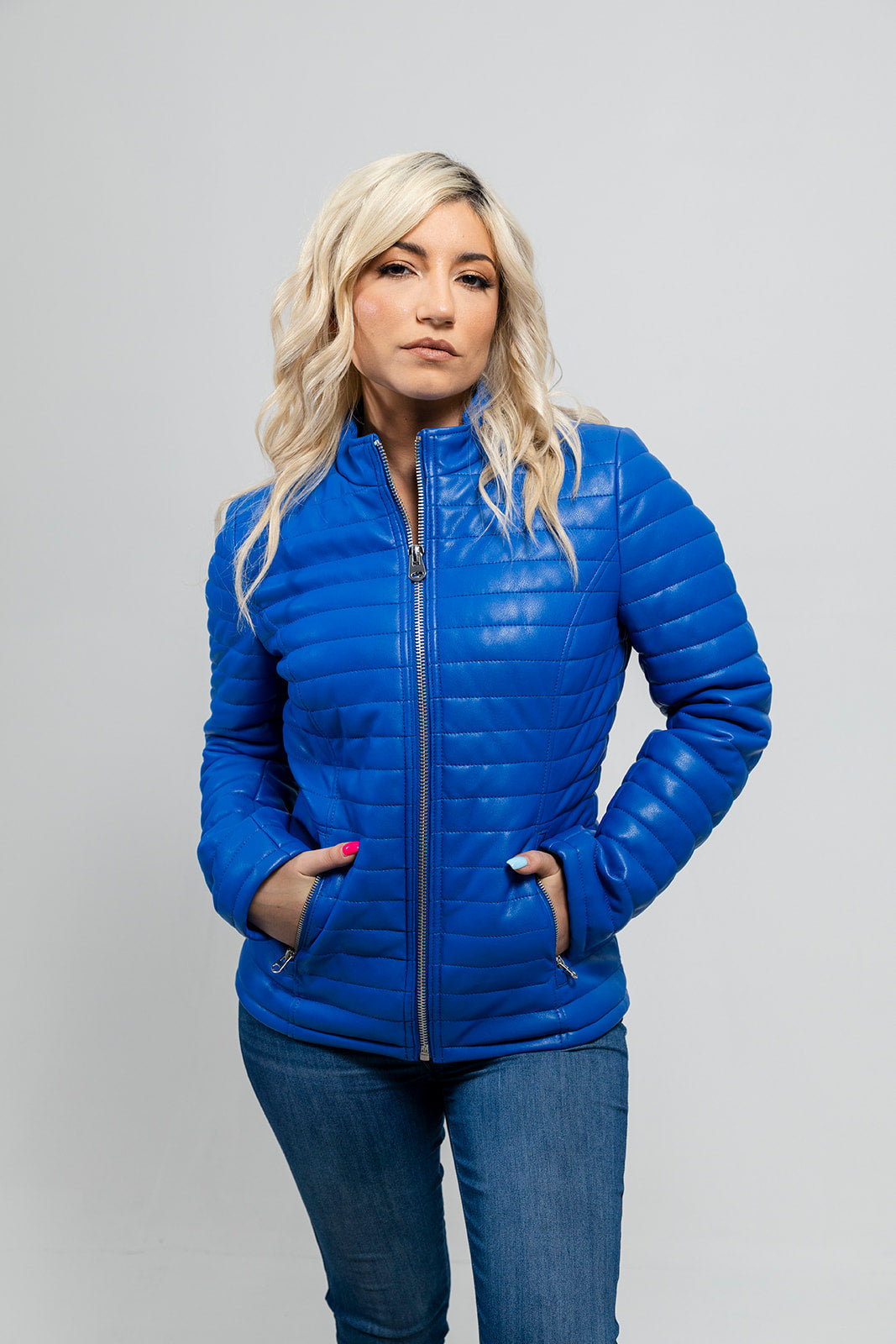 Skylar Faux Leather Puffer Jacket
