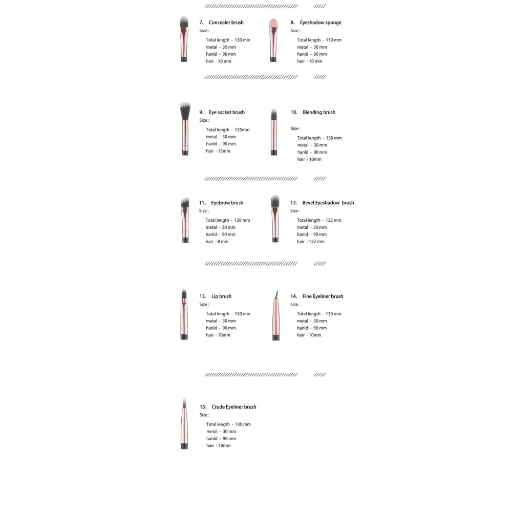 Marble Makeup Brush Set – 5, 10 or 15 Pieces