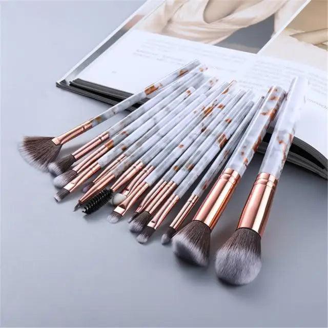 Marble Makeup Brush Set – 5, 10 or 15 Pieces