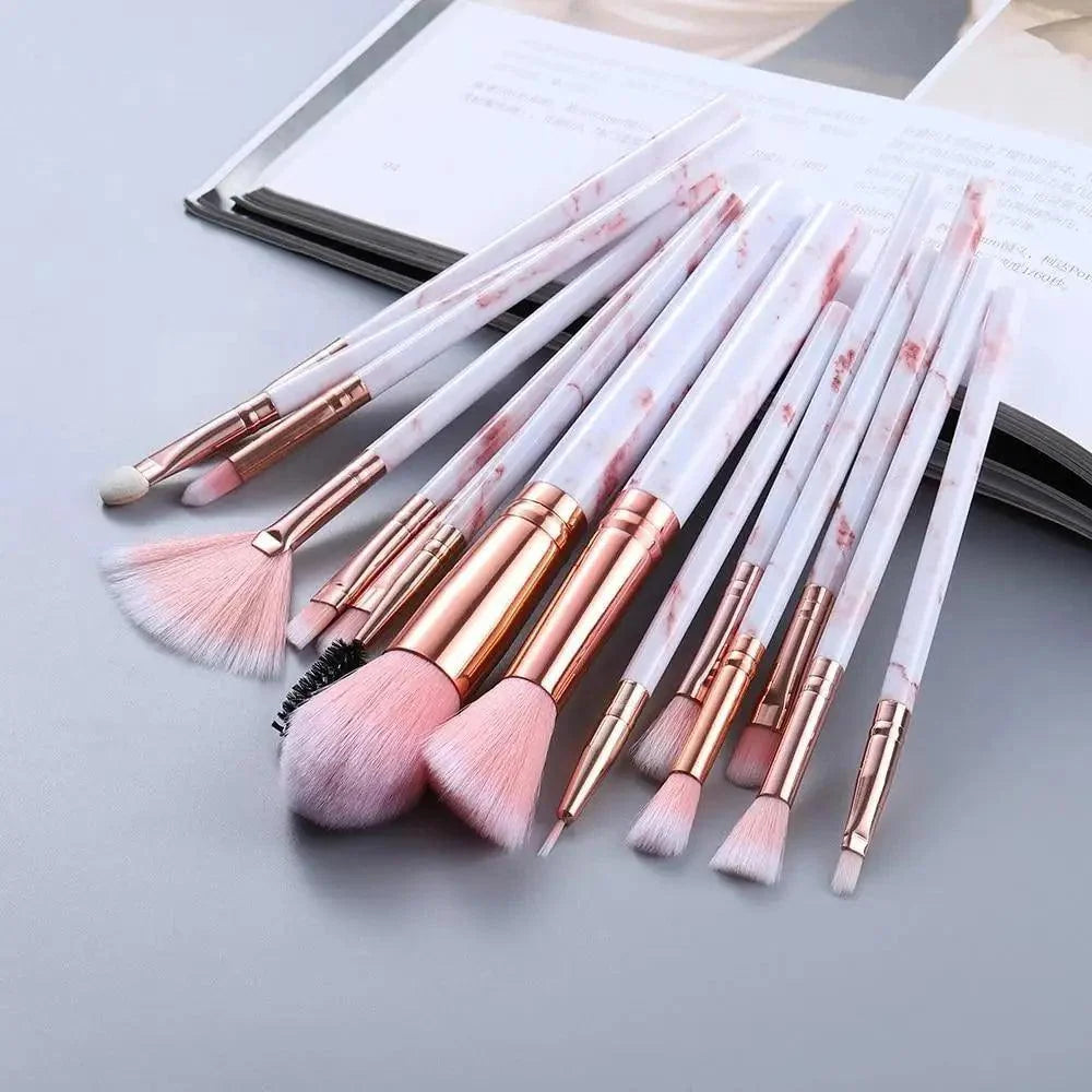 Marble Makeup Brush Set – 5, 10 or 15 Pieces